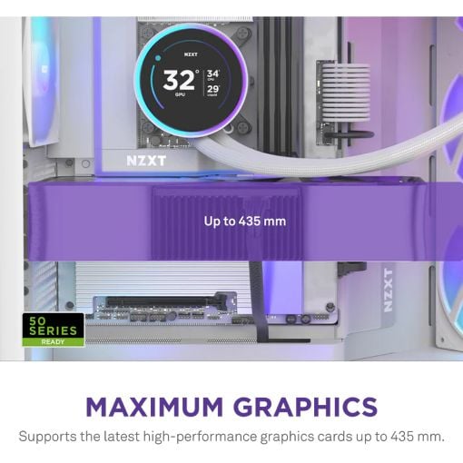 Εικόνα της NZXT H9 Flow RGB+ Dual-Chamber Tempered Glass White 2025 CM-H92FW-P1