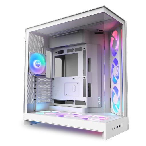 Εικόνα της NZXT H9 Flow RGB+ Dual-Chamber Tempered Glass White 2025 CM-H92FW-P1