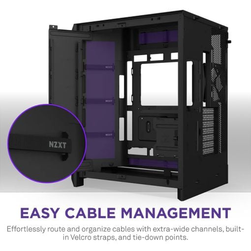 Εικόνα της NZXT H9 Flow RGB+ Dual-Chamber Tempered Glass Black 2025 CM-H92FB-P1