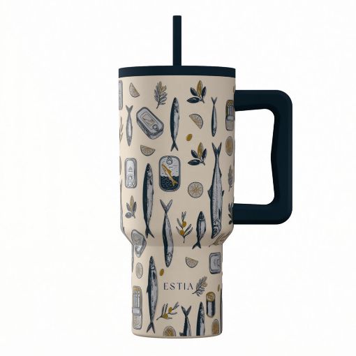 Εικόνα της Θερμός Estia Straw Tumbler XL Save The Aegean 900ml Salt Life 01-41557
