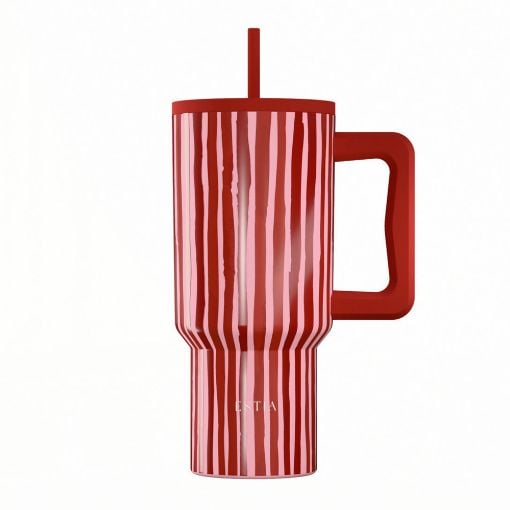 Εικόνα της Θερμός Estia Straw Tumbler XL Save The Aegean 900ml Viva Stripe 01-41564