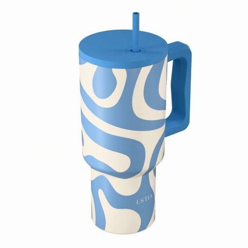 Εικόνα της Θερμός Estia Straw Tumbler XL Save The Aegean 900ml Ocean Waves 01-41571