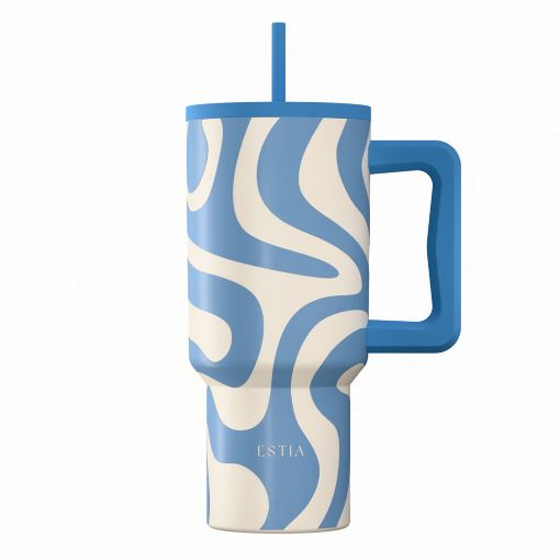 Εικόνα της Θερμός Estia Straw Tumbler XL Save The Aegean 900ml Ocean Waves 01-41571