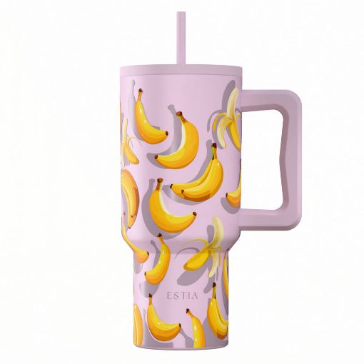 Εικόνα της Θερμός Estia Straw Tumbler XL Save The Aegean 900ml Banana Mood 01-41601