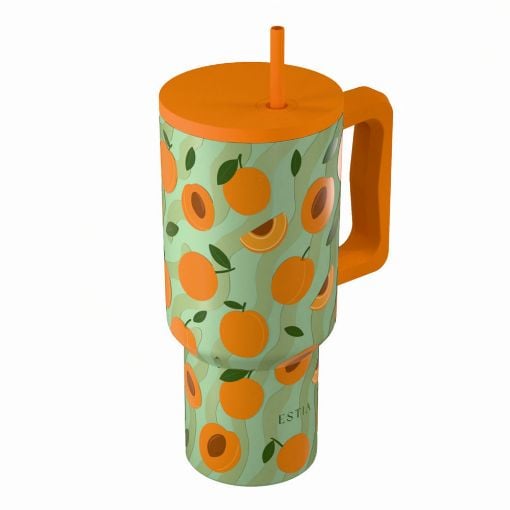 Εικόνα της Θερμός Estia Straw Tumbler XL Save The Aegean 900ml Peach Garden 01-41632