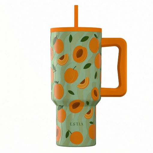 Εικόνα της Θερμός Estia Straw Tumbler XL Save The Aegean 900ml Peach Garden 01-41632