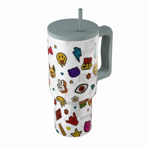 Εικόνα της Θερμός Estia Straw Tumbler XL Save The Aegean 900ml Urban Vibes 01-41540