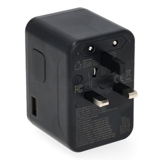 Εικόνα της Αντάπτορας Πρίζας Ταξιδιού Q-Master Universal 1x USB-A & 3x USB-C GaN 67W PWR001BLK67W