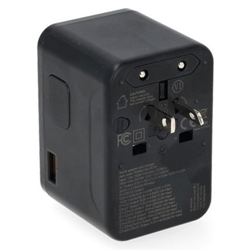 Εικόνα της Αντάπτορας Πρίζας Ταξιδιού Q-Master Universal 1x USB-A & 3x USB-C GaN 67W PWR001BLK67W