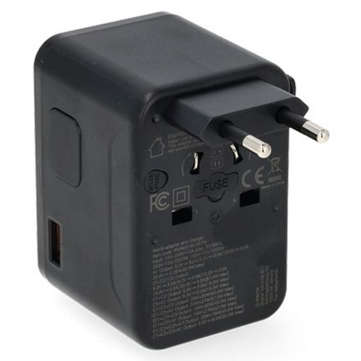 Εικόνα της Αντάπτορας Πρίζας Ταξιδιού Q-Master Universal 1x USB-A & 3x USB-C GaN 67W PWR001BLK67W