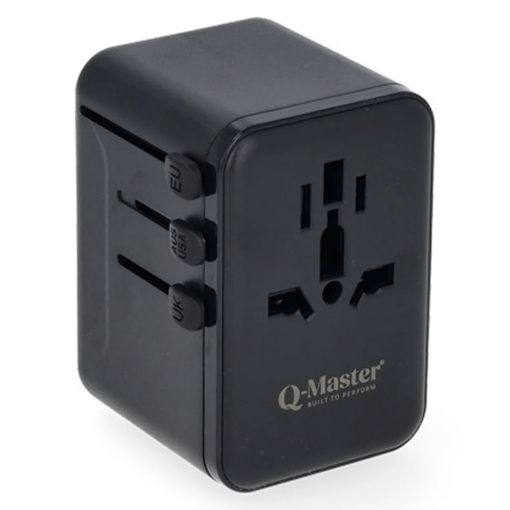 Εικόνα της Αντάπτορας Πρίζας Ταξιδιού Q-Master Universal 1x USB-A & 3x USB-C GaN 67W PWR001BLK67W