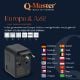 Εικόνα της Αντάπτορας Πρίζας Ταξιδιού Q-Master Universal 2x USB-A & 3x USB-C GaN 35W Black PWR001BLK35W
