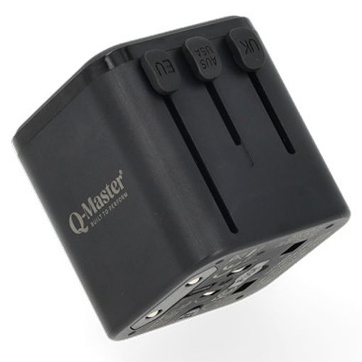Εικόνα της Αντάπτορας Πρίζας Ταξιδιού Q-Master Universal (Extendable) Black PWR002BLKWRD