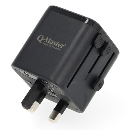 Εικόνα της Αντάπτορας Πρίζας Ταξιδιού Q-Master Universal (Extendable) Black PWR002BLKWRD