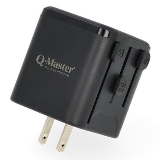 Εικόνα της Αντάπτορας Πρίζας Ταξιδιού Q-Master Universal (Extendable) Black PWR002BLKWRD