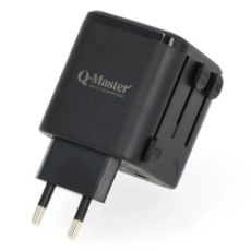 Εικόνα της Αντάπτορας Πρίζας Ταξιδιού Q-Master Universal (Extendable) Black PWR002BLKWRD