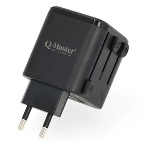 Εικόνα της Αντάπτορας Πρίζας Ταξιδιού Q-Master Universal (Extendable) Black PWR002BLKWRD