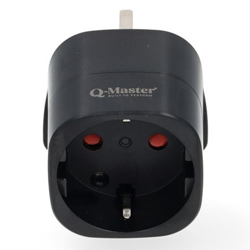 Εικόνα της Αντάπτορας Πρίζας Ταξιδιού Q-Master Type-F to Type-G (EU to UK) Black PWR003BLKEUK