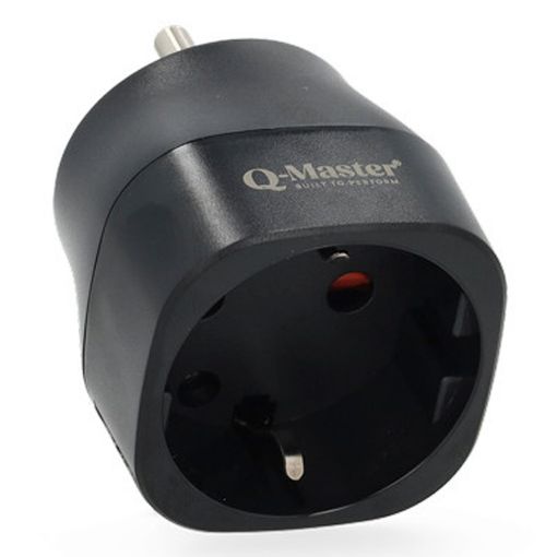Εικόνα της Αντάπτορας Πρίζας Ταξιδιού Q-Master Type-F to Type-B (EU to USA) PWR003BLKEUS