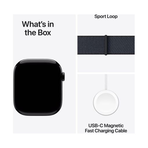 Εικόνα της Apple Watch Series 10 GPS 42mm Jet Black Case with Ink Sport Loop Band MWWG3QF/A