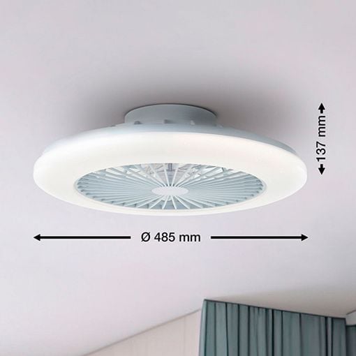 Εικόνα της Ανεμιστήρας Οροφής Brilliant Salerno 48.5cm με LED Φωτισμό RGBIC 3000-6500K & Τηλεχειριστήριο 40W White G60020/05