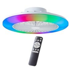 Εικόνα της Ανεμιστήρας Οροφής Brilliant Salerno 48.5cm με LED Φωτισμό RGBIC 3000-6500K & Τηλεχειριστήριο 40W White G60020/05