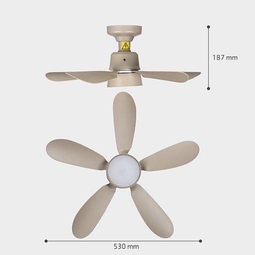 Εικόνα της Ανεμιστήρας Οροφής 123LED 53cm με LED Φωτισμό 2200-6500K & Τηλεχειριστήριο 25W Sand