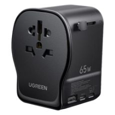 Εικόνα της Αντάπτορας Πρίζας Ταξιδιού Ugreen Universal 2x USB-C & USB-A 65W Black 55001