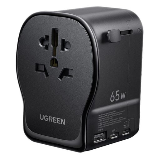 Εικόνα της Αντάπτορας Πρίζας Ταξιδιού Ugreen Universal 2x USB-C & USB-A 65W Black 55001