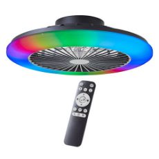 Εικόνα της Ανεμιστήρας Οροφής Brilliant Salerno 48.5cm με LED Φωτισμό RGB 3000-6500K & Τηλεχειριστήριο 40W Black G60020/06