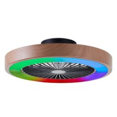Εικόνα της Ανεμιστήρας Οροφής Brilliant Slimline 49cm με LED Φωτισμό RGBIC 3000-6500K & Τηλεχειριστήριο 40W Wood G60060/09