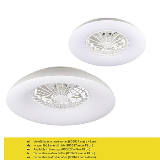 Εικόνα της Ανεμιστήρας Οροφής 123LED 60cm με LED Φωτισμό RGB 2700-6500K & Τηλεχειριστήριο 54W White