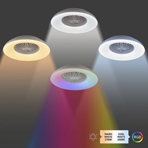 Εικόνα της Ανεμιστήρας Οροφής 123LED 60cm με LED Φωτισμό RGB 2700-6500K & Τηλεχειριστήριο 54W White