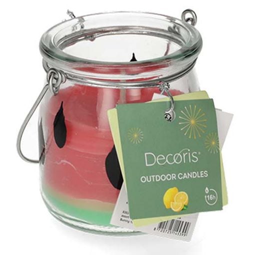 Εικόνα της Κερί Citronella για Κουνούπια Decoris σε Γυάλινο Δοχείο Καρπούζι 7x8 cm 835380