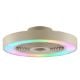 Εικόνα της Ανεμιστήρας Οροφής Brilliant Catania 48.6cm με LED Φωτισμό RGBIC 2700-6500K & Τηλεχειριστήριο 40W Sand G81205/09