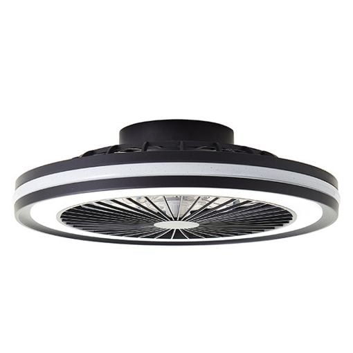 Εικόνα της Ανεμιστήρας Οροφής Brilliant Palmero 46.6 cm με LED Φωτιμσό RGBIC 2700-6500K & Τηλεχειριστήριο 40W Black G99280/06