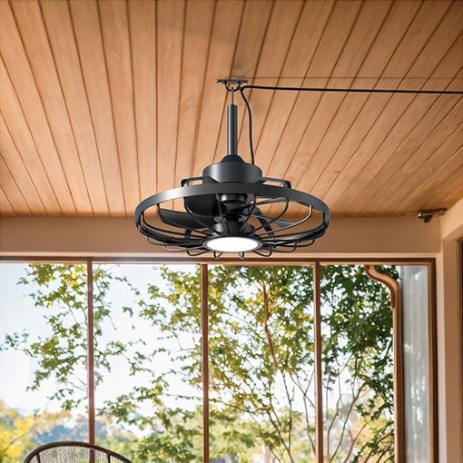 Εικόνα της Ανεμιστήρας Οροφής 123LED 50.8cm με LED Φωτισμό 2000-4000K & Τηλεχειριστήριο 42W Black