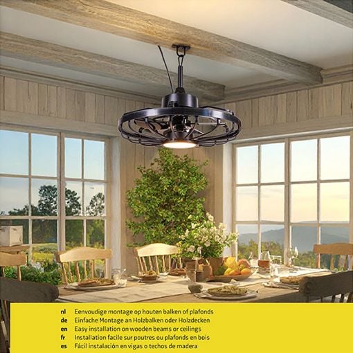 Εικόνα της Ανεμιστήρας Οροφής 123LED 50.8cm με LED Φωτισμό 2000-4000K & Τηλεχειριστήριο 42W Black