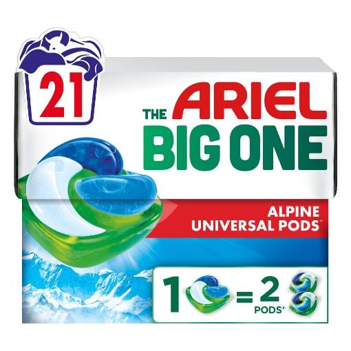 Εικόνα της Κάψουλες Πλυντηρίου Ρούχων Ariel All-in-1 Pods Big One Alpine 21τμχ