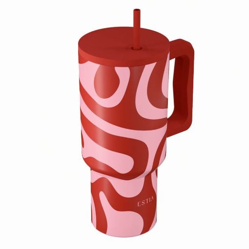 Εικόνα της Θερμός Estia Straw Tumbler XL Save The Aegean 900ml Coral Waves 01-41588