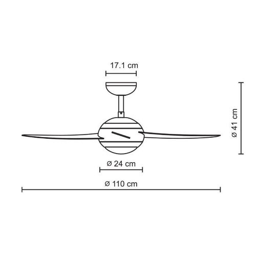 Εικόνα της Ανεμιστήρας Οροφής Primo 110cm με LED Φωτισμό & Τηλεχειριστήριο 55W Beige PRCF-80283
