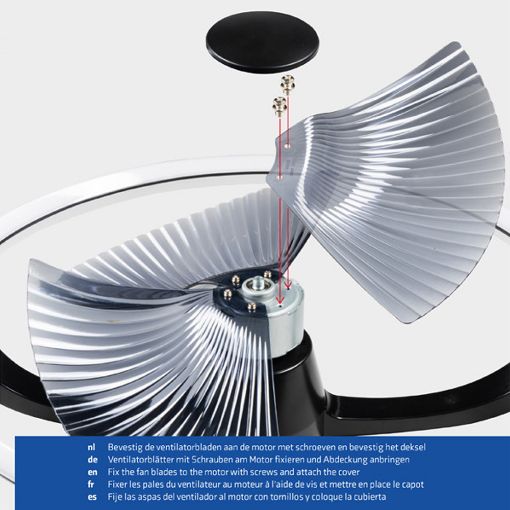 Εικόνα της Ανεμιστήρας Οροφής 123LED 73.6cm με LED Φωτισμό 2000-4000K & Τηλεχειριστήριο 65W Black