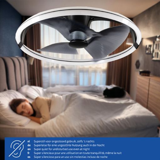 Εικόνα της Ανεμιστήρας Οροφής 123LED 73.6cm με LED Φωτισμό 2000-4000K & Τηλεχειριστήριο 65W Black