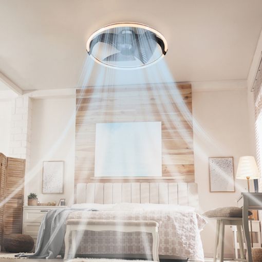 Εικόνα της Ανεμιστήρας Οροφής 123LED 73.6cm με LED Φωτισμό 2000-4000K & Τηλεχειριστήριο 65W Black