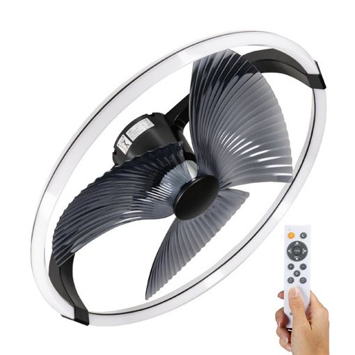 Εικόνα της Ανεμιστήρας Οροφής 123LED 73.6cm με LED Φωτισμό 2000-4000K & Τηλεχειριστήριο 65W Black