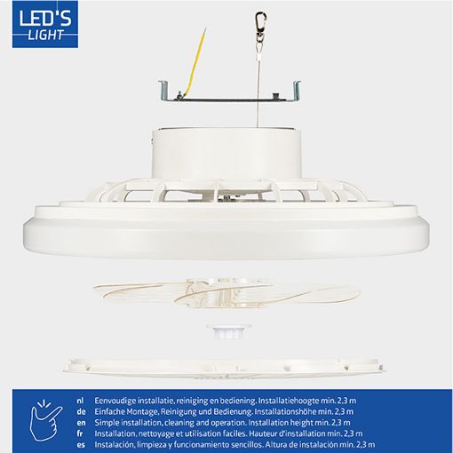 Εικόνα της Ανεμιστήρας Οροφής 123LED 48cm με LED Φωτισμό 2000-4000K & Τηλεχειριστήριο 55W White