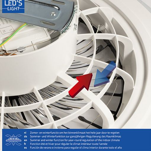 Εικόνα της Ανεμιστήρας Οροφής 123LED 48cm με LED Φωτισμό 2000-4000K & Τηλεχειριστήριο 55W Black