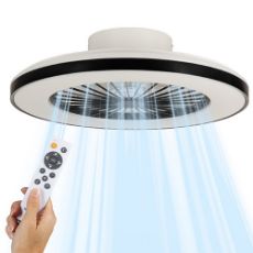 Εικόνα της Ανεμιστήρας Οροφής 123LED 48cm με LED Φωτισμό 2000-4000K & Τηλεχειριστήριο 55W Black