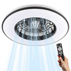 Εικόνα της Ανεμιστήρας Οροφής 123LED 48.5cm με LED Φωτισμό 3000-6500K & Τηλεχειριστήριο 48W Black