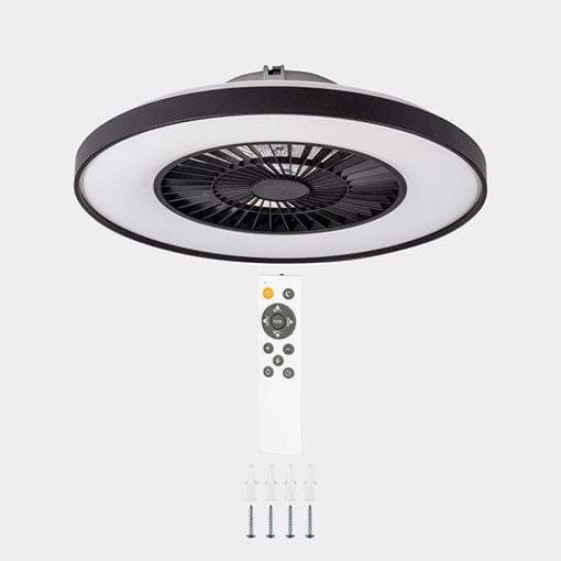 Εικόνα της Ανεμιστήρας Οροφής 123LED 60.4cm με LED Φωτισμό 2000-4000K & Τηλεχειριστήριο 15W Black